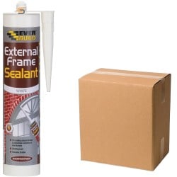 Everbuild External Frame Sealant Acrylic Paintable White Grey Brown Stone Box of 12 Everbuild External Frame Sealant Acrylic Paintable White Grey Brown Stone Box of 12