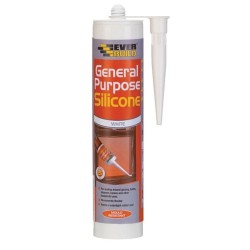 Everbuild General Purpose Silicone Sealant White Clear Brown Black Grey