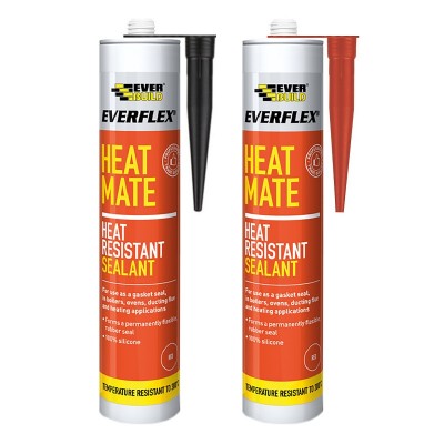 Everbuild Heat Mate Heat Resistant Silicone Sealant Black Red