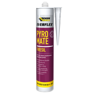 Everbuild Everflex Pyro Mate Fire White Silicone Sealant Pyromate PRYWE 