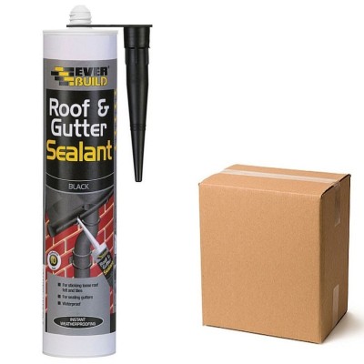 Everbuild Roof & Gutter Butyl Sealant 310ml Black Box of 12