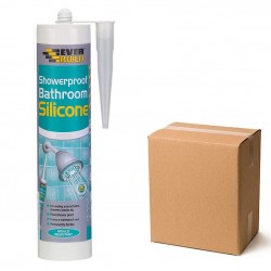 Everbuild Showerproof Silicone Sealant White or Clear Box of 12