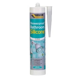 Everbuild Showerproof Bathroom Silicone sealant C3 Shower White or Clear