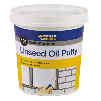 Everbuild 101 2kg Linseed Oil Glazing Putty Metal Wood Natural 480211 MPN2