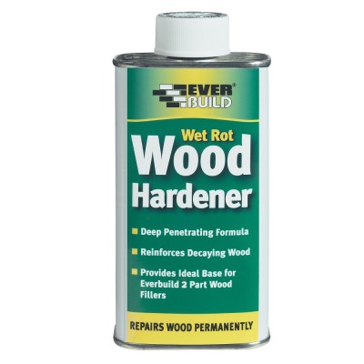 Everbuild Wet Rot Wood Hardener Treatment 250ml Tin 488537 WOODHARD2 