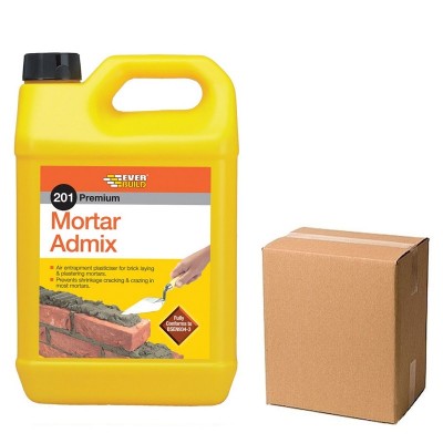Everbuild 201 Box of 4 Mortar Admix Plasticiser 5 Litre X 4 AD5L Admixture