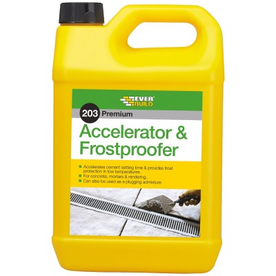 Everbuild 203 Accelerator Frostproofer Concrete Mortar Admixture 5 Litre ACC5L