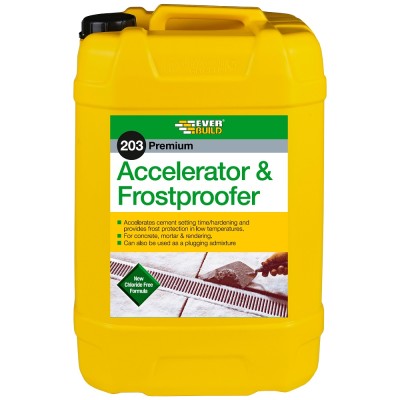Everbuild 203 - 25 Litre Accelerator Frostproofer Concrete Mortar Admixture ACCE25L