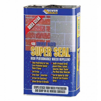 Everbuild 408 Solvent Super Seal Water Repellent Sealer 5 Litre WALLSEAL5