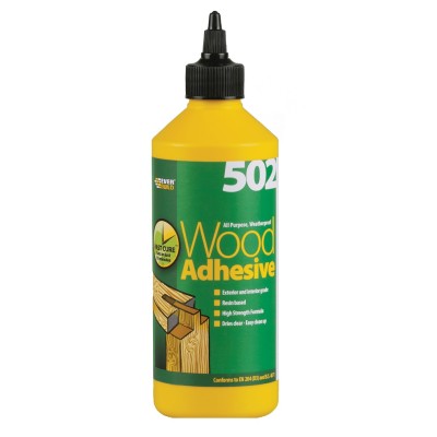 Everbuild 502 Wood Adhesive 482247 500ml in Dispenser Bottle WOOD05