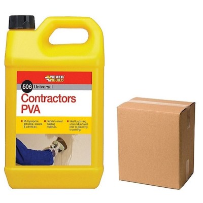 Everbuild 506 Contractors PVA 5 Litre 5kg CONPVA5 Trade Option Box of 4