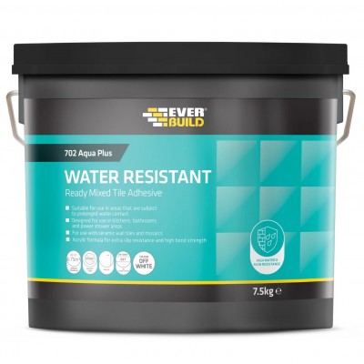 Everbuild 702 Aqua Plus Water Resistant Tile Adhesive 10 Litre 16kg RES10 