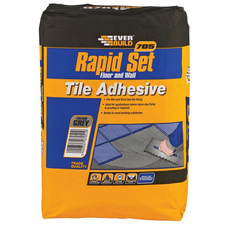 Everbuild 705 Rapid Set Tile Mortar Adhesive 20Kg RAPID20 486663