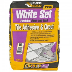 Everbuild 714 White Set Flexiplus Tile Adhesive Grout 20Kg WSPLUS20