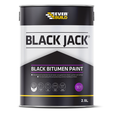 Everbuild 901 Black Bitumen Paint 2.5 Litre 90102
