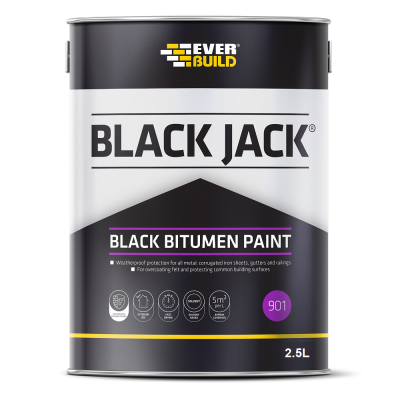 Everbuild 901 Black Bitumen Paint 2.5 Litre 90102