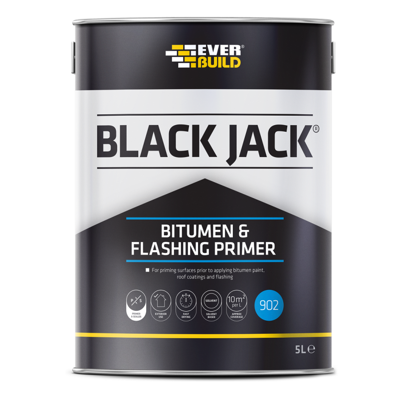 Everbuild 902 Black Jack Bitumen & Flashing Primer 1 litre 90201 Sealants and Tools Direct