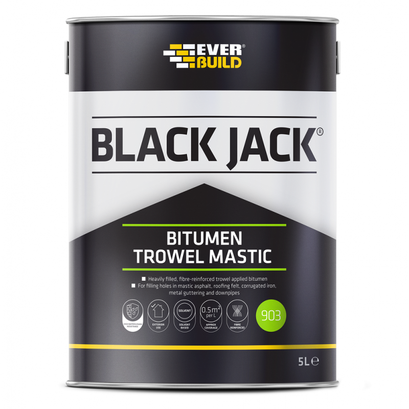 Everbuild 903 Black Jack Bitumen Trowel Mastic 2.5 Litre 90302