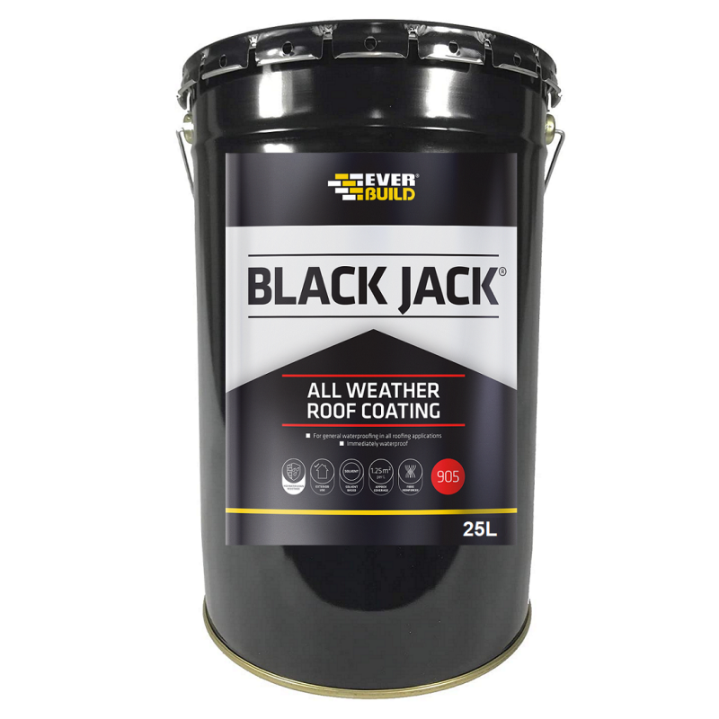 Everbuild 905 Black Jack All Weather Roof Coating 25 Litre 90525