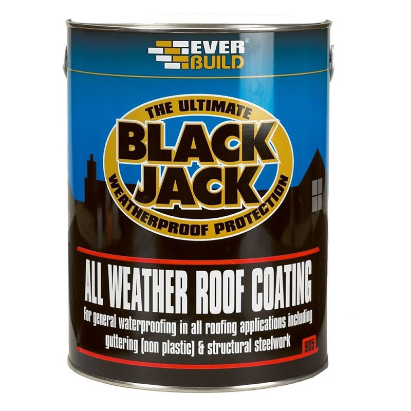 Everbuild 905 Black Jack All Weather Roof Coating 5 Litre 90505 Sealants and Tools Direct