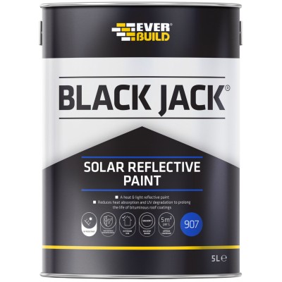Everbuild 907 Black Jack Solar Reflective Roof Paint Coating 5 Litre - 90705