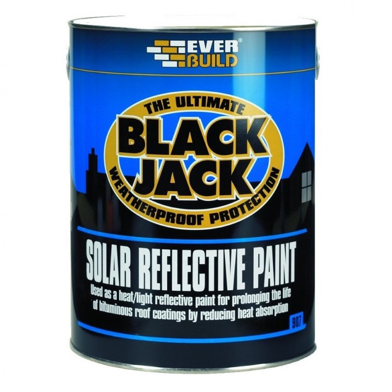 Everbuild 907 Black Jack Solar Reflective Roof Paint Coating 5 Litre