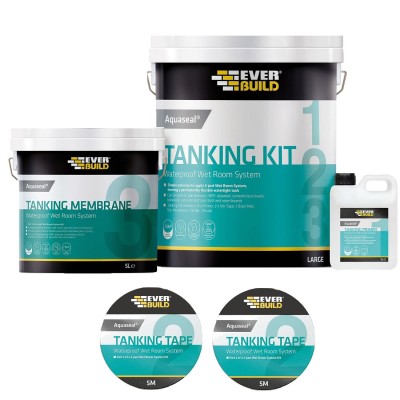 Aquaseal Wet Room Tanking Kit 7.5m Large Full Kit 487861 AQWRSKIT