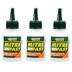 Everbuild Mitre Fast Adhesive 50g Super Glue MITREADH5 Pack of 3