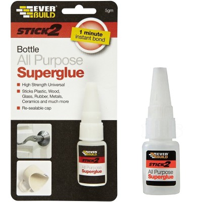 Everbuild Stick2 All Purpose Superglue Bottle 5g 483374 S2SUPBOT05