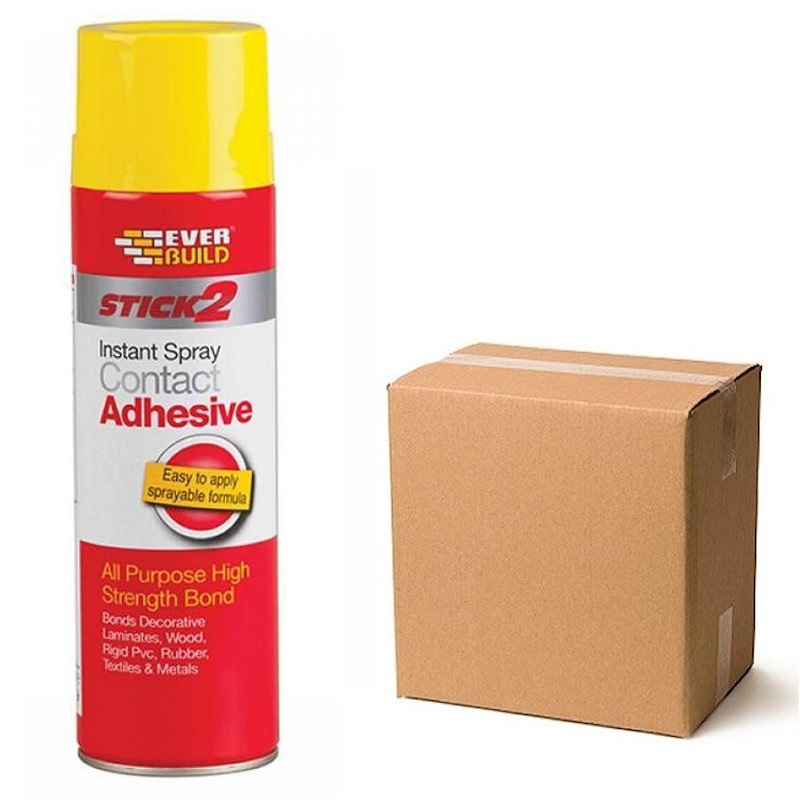 Everbuild Stick 2 Spray Contact Adhesive 500ml Box of 12 Sealants and