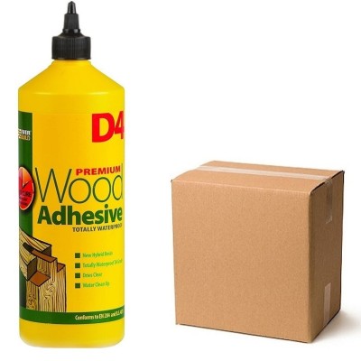 Everbuild D4 Waterproof Wood Adhesive 1 litre D41 484942 Box of 12