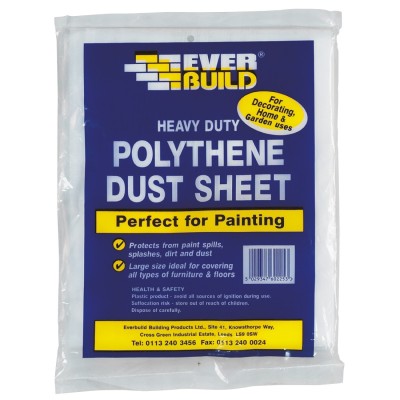 Everbuild Decorators Polythene Dust Sheet 12 x 9ft 484995 POLYDUST