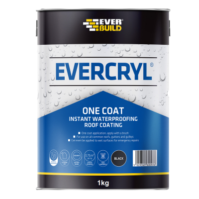 Everbuild Evercryl Fibre Reinforced Roof Repair Compound 1Kg Clear or Grey