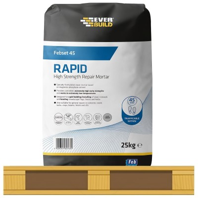 Everbuild Febset 45 Rapid Repair Mortar and Bedding Compound 10 Bag Pallet