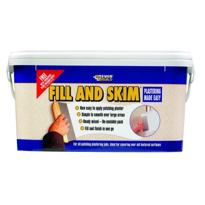 Everbuild Fill and Skim Light Weight Plaster 5 Litres White FILLSKIM5