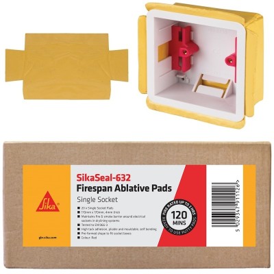 Sika SikaSeal 632 Firespan Intumescent Ablative Electrical Socket Putty Pads Box of 20