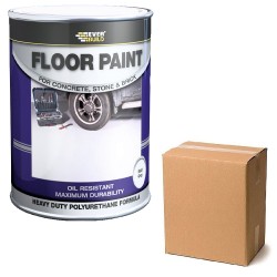 Everbuild Polyurethane Garage Floor Paint Grey 5 Litre Box of 4