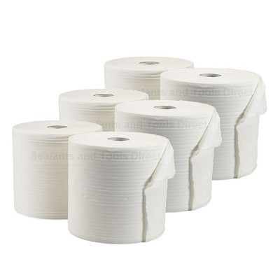 Everbuild Glass Plastic Paper Cleaning Wipes 150m Roll 467444 Pack of 6
