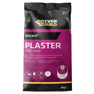Everbuild JetCem Plaster Rapid Repair Patching 6kg 620437 JETPATCH6