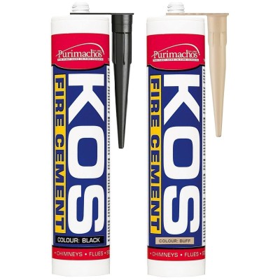 Everbuild Kos Fire Cement 486239 Buff or 488425 Black 300ml Cartridge