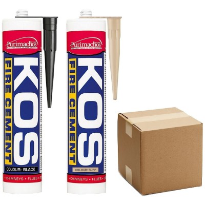 Everbuild Kos Fire Cement 486239 Buff 488425 Black Cartridges Box of 12