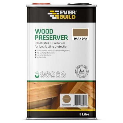 Everbuild Lumberjack Wood Preserver 5 Litre - Dark Oak 483723 LJDO05