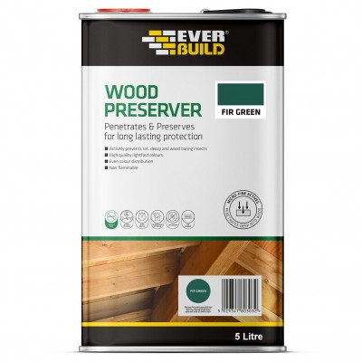 Everbuild Lumberjack Wood Preserver 5 Litre - Fir Green LJFG05