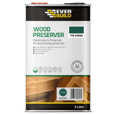 Everbuild Lumberjack Wood Preserver 5 Litre - Fir Green 483727 LJFG05