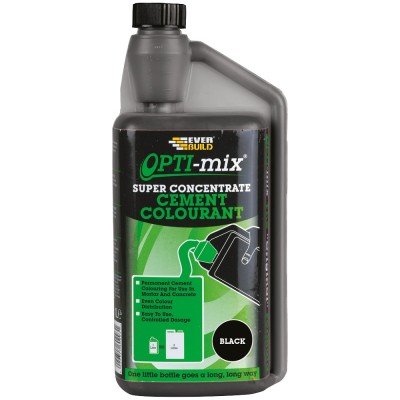 Everbuild Opti Mix Mortar Cement Colouring Black 1 Litre 486213 OPTITONEBK1