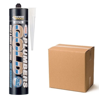 Sika Everbuild Plumbers Gold Sealant Adhesive WHITE PLUMBGWE Box of 12