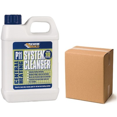 Everbuild P11 Central Heating System and Radiator Cleanser 1 Litre Box of 12