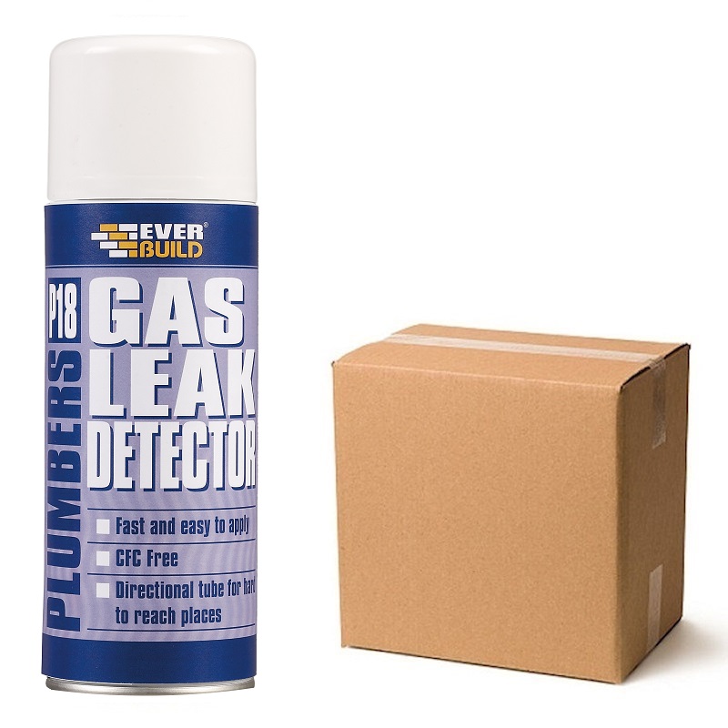 Everbuild P18 Plumbers Gas Leak Detector Spray Box of 6 Sealants and