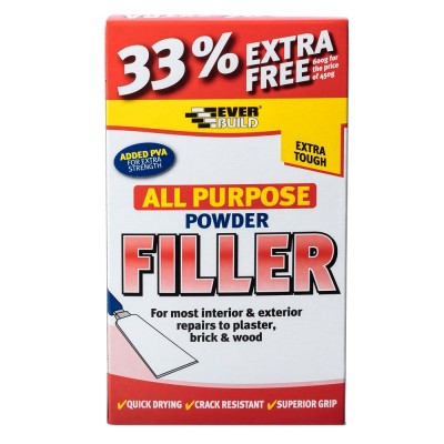Everbuild All Purpose Powder Decorators Filler 450g +33% 600g 480442 FILL450