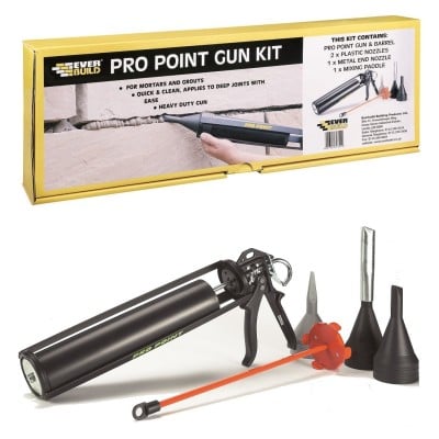 Everbuild Pro Point Mortar Jointing Cement Grout Pointing Gun Kit PROPOINT